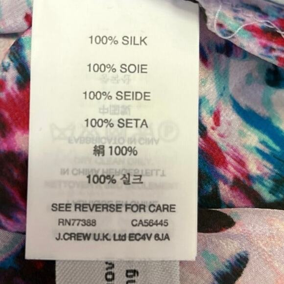 J.Crew Multicolor 100% Silk Abstract Sleeveless Floral Cami Camisole Tank Top 6 - Picture 6 of 6